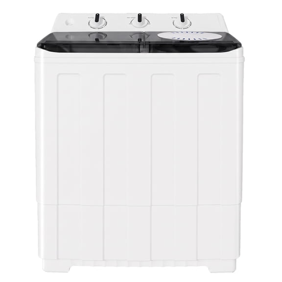 TABU Portable Washing Machine,17.6lbs Compact Twin Tub Washer & Dryer with Drain Pump,,Gray