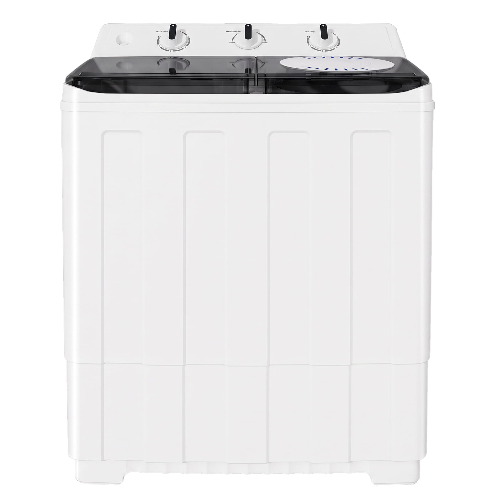 TABU Portable Washing Machine,17.6lbs Compact Twin Tub Washer & Dryer with Drain Pump,,Gray