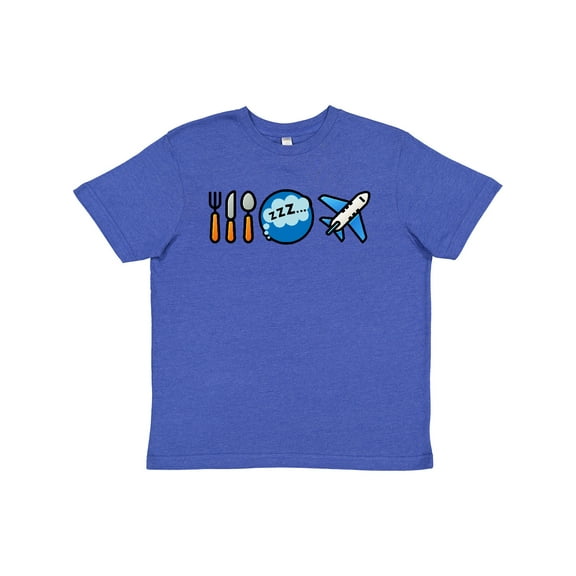 Inktastic Airplane Eat Sleep Fly Youth T-Shirt