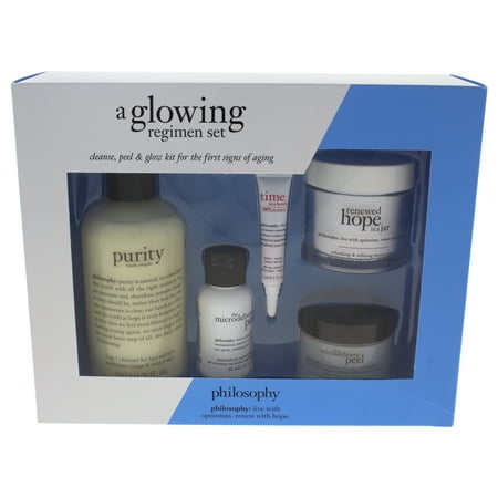 A Glowing Regimen Set by Philosophy for Unisex - 5 Pc (Best Skin Care Sites)
