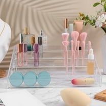 OUNONA Hemoton 1 Set Perfume Organizer Makeup Palette Nail Polish Holder Acrylic Display Stand with Risers for Dresser