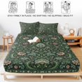 thumbnail image 5 of Full Size Fitted Sheet Set - Middle Century 3 Piece Bedding Sets 16" Deep Pocket Fitted Sheet with 2 Pillowcases, Vintage Rustic Botanical Floral Green Brushed Microfiber Hotel Luxury Bed Sheets, 5 of 9
