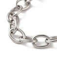 thumbnail image 2 of 304 Stainless Steel Cable Chain Bracelet for Men Women Stainless Steel color 7-1/8 inch(18cm) Link: 8x6x1.2mm, 2 of 3
