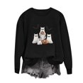 thumbnail image 4 of DIOAZUD Womens Halloween Sweatshirts Plus Size Ghost Print Pullovers Soft Holiday Round Neck Long Sleeve Sweater Tops Halloween Costumes Black S-XXL, 4 of 6