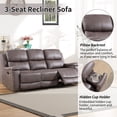 thumbnail image 3 of Bonzy Home Manual Recliner Sofa Collection,3-Seat Sofa, Loveseat and Single Recliner Chair, Suitable for Living Room & Meeting Room，Saddle, 3 of 8