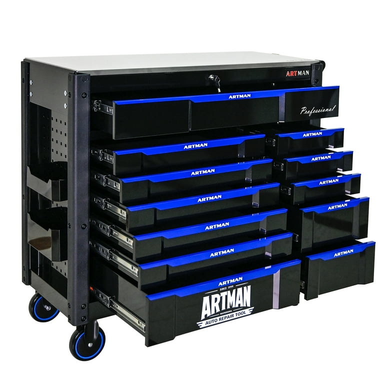 Aukfa Rolling Tool Chest with 12 Drawers, 44 Inch Tool Box