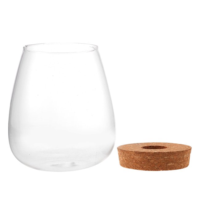 Jarrón hidropónico de vidrio con tapa de corcho, maceta para bonsái, arreglo floral, centro de mesa para el hogar y la oficina.