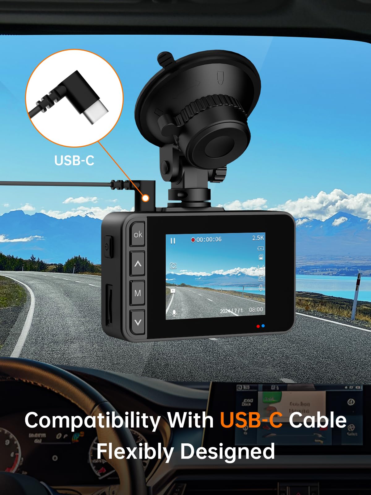 Soifcik Dual Dash Cam 2.5K Front 1080P Rear photo 7