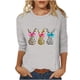 thumbnail image 3 of TaTaai Women Spring Casual T-Shirt Easter Themed Print Crew Neck Three Quarter Sleeve Loose Fit Pullover Top Ladies Daily Outdoor Street Wear Lightweight Non-See-Through Top Gift, 3 of 7