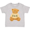 thumbnail image 3 of Inktastic Vintage Teddy Bear in Sweater with Christmas Trees Boys or Girls Toddler T-Shirt, 3 of 5