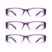 Eyebogo Kaylee Value 3-Pack Women Rectangular Reading Glasses, Purple/Kaylee/Olivia/Francesca,+2.50