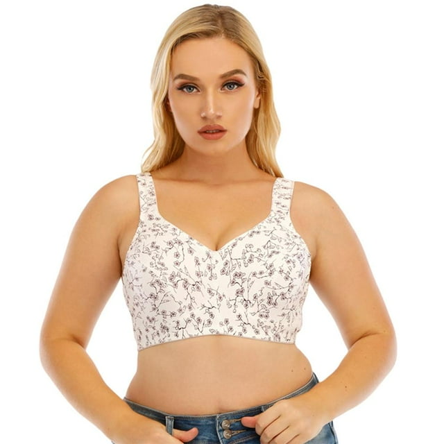 Women's Full Figure Cotton Plus Size Seamless Wirefree Back Close