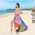 thumbnail image 6 of FORMRS Womens Beach Sarong Semi-Sheer Bikini Wrap Skirt Swimsuit Cover-ups, Stripes Pattern, 6 of 7