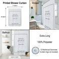 thumbnail image 3 of White Polyester Shower Curtain - 79x71 inches - Black Writing Design, 3 of 6