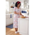 thumbnail image 6 of Dreams & Co. Plus Size V-Neck Short Sleeve Midi Cotton Sleep Shirt, 6 of 6