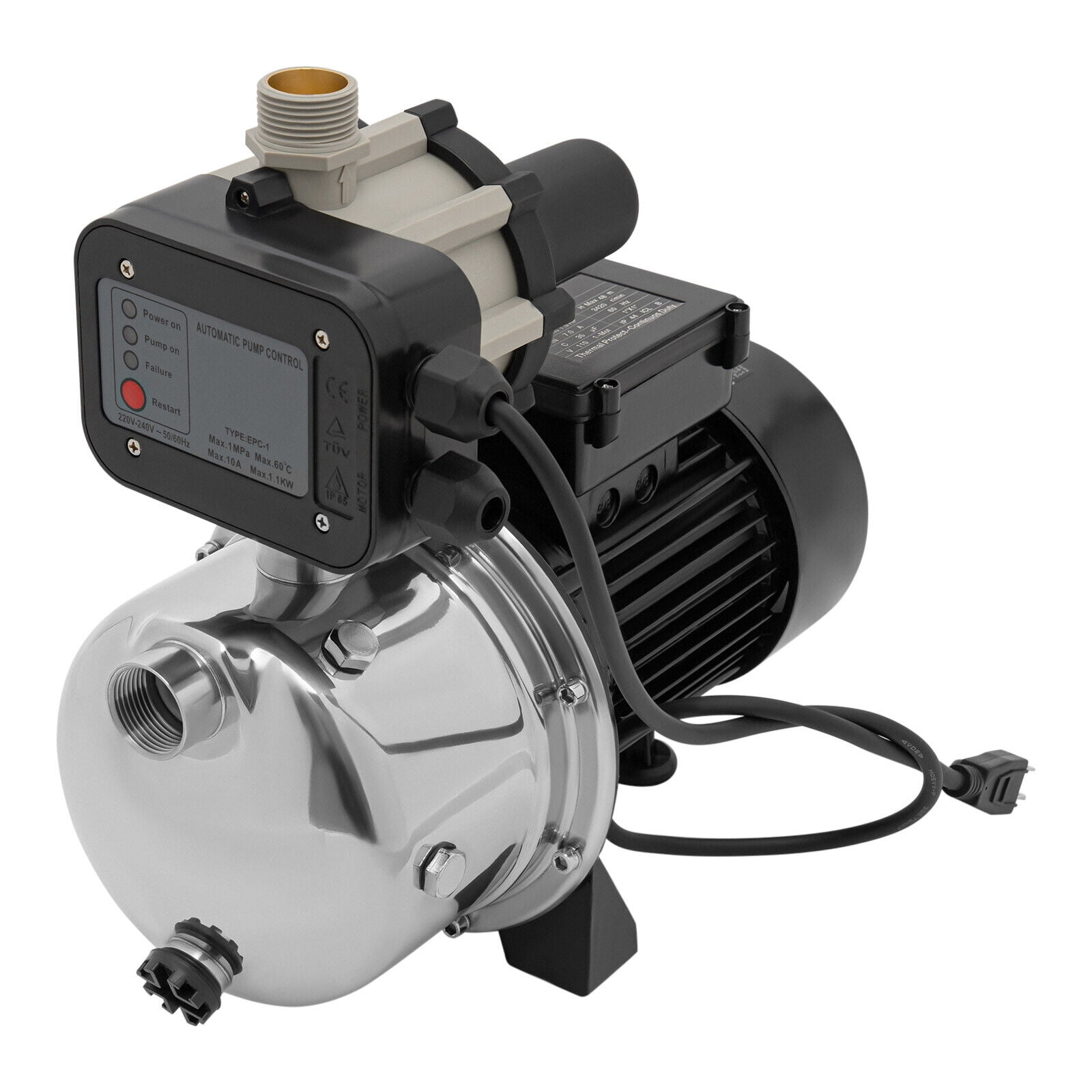 SHZICMY 1.5HP 1100W Shallow Well Jet Pump with Pressure Tank 1200GPH for Pumping Water