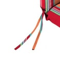 thumbnail image 3 of Jordan Manufacturing 44" x 22" Mulberry Red Stripe Rectangular Outdoor Chair Cushion with Ties and Hanger Loop, 3 of 10