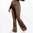 thumbnail image 4 of KANG Fashion Women's High-Waisted Maternity Yoga Pants Crossed Support Belly Band Flattering Flared Leg Design Soft Stretchy Comfortable Prenatal Workout Leggings Coffee L, 4 of 7