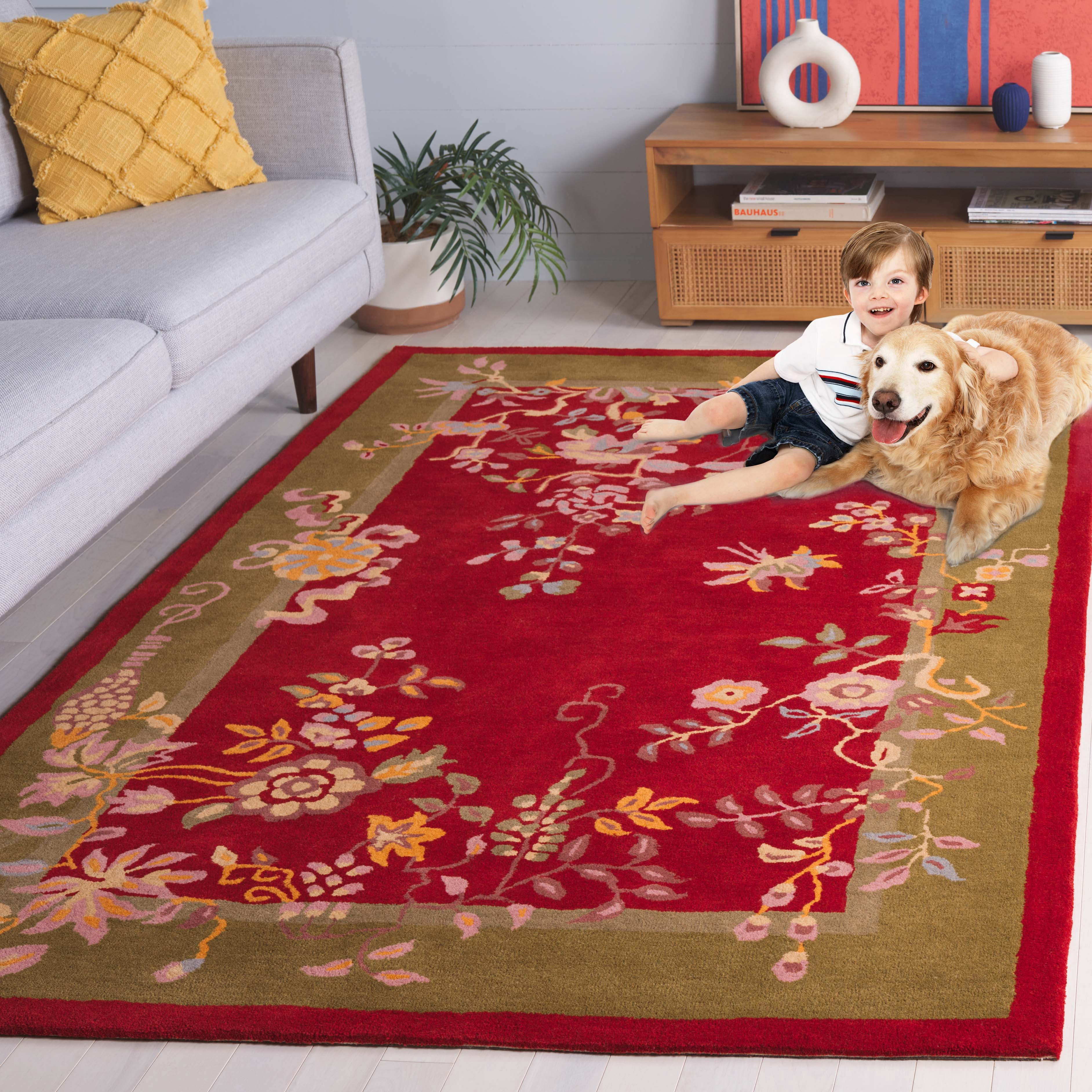 SAFAVIEH Metro Louise Floral Area Rug, Red/Green, 4' x 6'