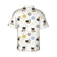 thumbnail image 6 of Wukai Cute Cat Men's Hawaiian Shirt Short Sleeve Casual Button Down Summer Beach Aloha Shirt Tropical Print Holiday Party, 6 of 8