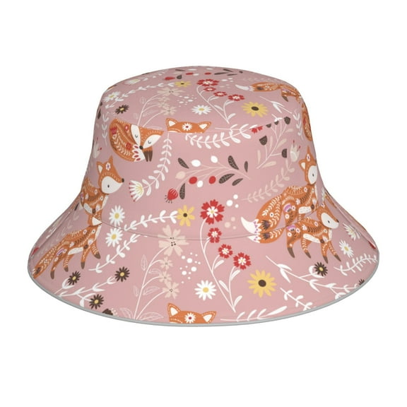 Balery Beautiful Fox Sun Hats for Men Women Bucket Hat UPF 50  Buckey Hat Boonie Hat Foldable UV Protection Hiking Beach Fishing Summer