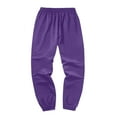 thumbnail image 3 of Dwelliawo Men's Tracksuits 2 Piece Set Solid Color Fleece Pullover Hoodies Joggers Running Pant Set Casual Winter Suits with Pockets Purple XL, 3 of 4