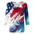 thumbnail image 4 of Xdegoge 4Th of July Shirts for Women 3/4 Sleeve Patriotic American Flag Shirt Star Striped Graphic Tee Shirts Dressy Casual USA Blouse Summer Independence Day Tops My Orders Placed Recently By Me, 4 of 5