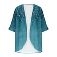 thumbnail image 5 of yoeyez Lightweight Cardigans for Women Floral Print 3/4 Sleeve Kimono Cardigan Loose Cover Up Casual Summer Beachwear 2026 Blue,L, 5 of 6