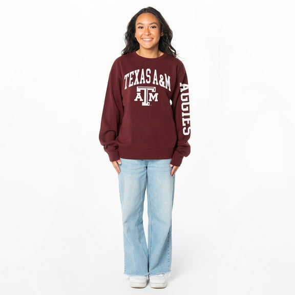 Women's ZooZatz Maroon Texas A&M Aggies Lightweight Fleece Pullover Sweatshirt