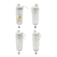 thumbnail image 4 of Billuyoard Botellas de agua de plástico transparente con margarita pequeña de 600 ml con pajita creativa Teteras cuatro flores, 4 of 6