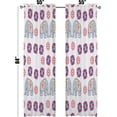 thumbnail image 3 of Coolnut Room Darkening Window Curtains Panels Drapes Elephants and Ethnic Circles on White Thermal Insulated Grommet Blackout Curtains 84x55in 2 Panels, 3 of 4