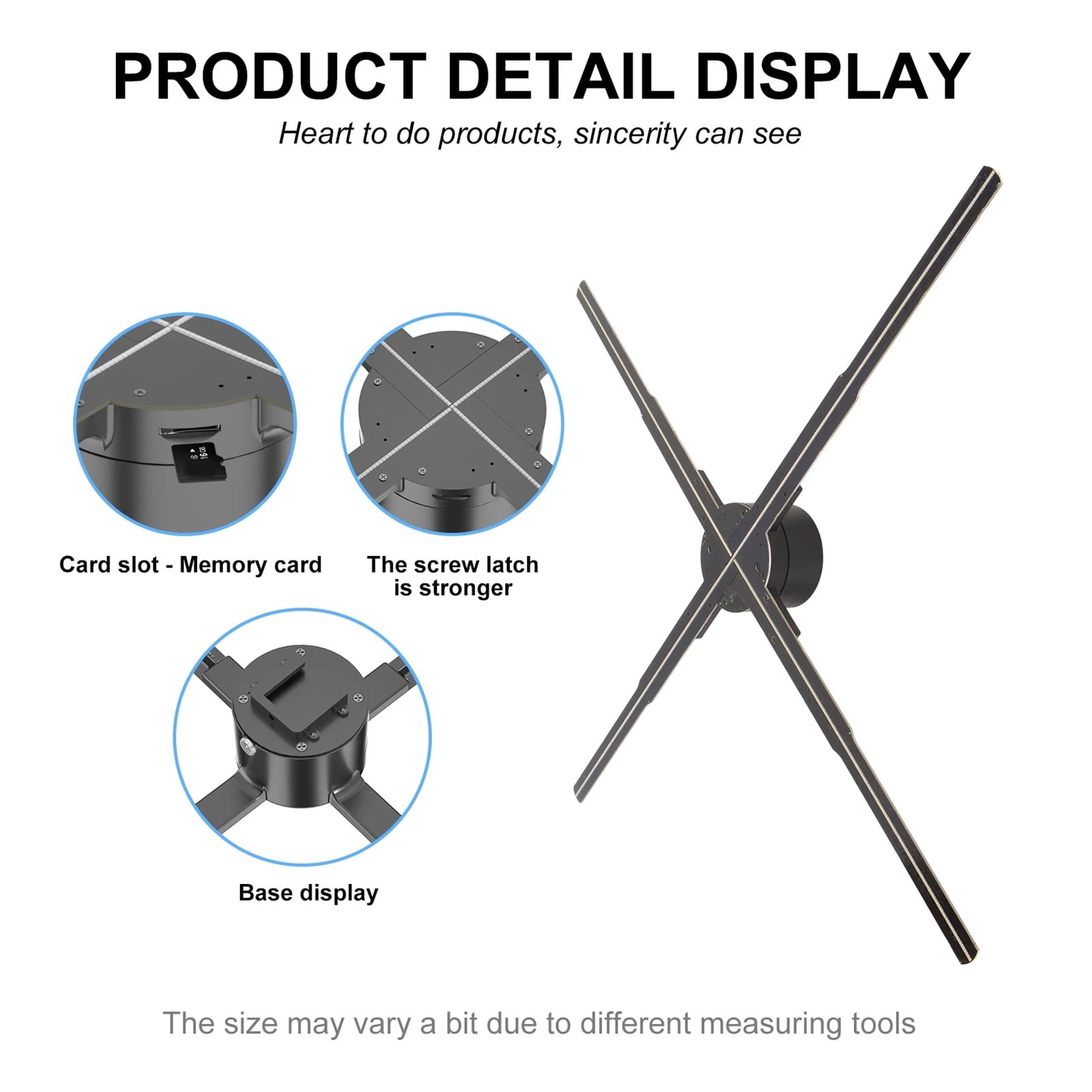 3D Hologram Fan HD 722 LED Support PC WiFi Holographic Advertising Display With Remote Control ,Versatile And Practical