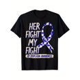thumbnail image 1 of T Shirt Men's Hip Dysplasia Awareness Her Fight Is My Fight Blue Ribbon Design, 1 of 5