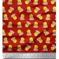 thumbnail image 1 of Soimoi polyester Crepe Fabric Cup,Plate & Chick Cartoon Print Fabric by Yard 42 Inch Wide, 1 of 1
