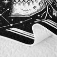 thumbnail image 5 of Homewish Goth Halloween Skull Butterfly Twin Quilt Set,Moon Mushroom Twin Coverlet Set,Black Reversible,2pcs, 5 of 7