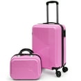 thumbnail image 5 of BABYQUEEN Luggage Sets 2 Piece Suitcase Set (14"/20") ABS Luggage with Spinner Wheels, Carry On Luggage Combination Lock Lightweight Trolley Case, Pink, 5 of 12
