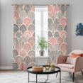 thumbnail image 5 of Vintage Ethnic Kitchen Curtains 84 Inch Length, Colorful Abstract Geometric Motifs Art Grommet Top Bedroom Living Room Curtains, Light Filtering Cafe Curtain Drapes 2 Panels Set 84''x84'', 5 of 9