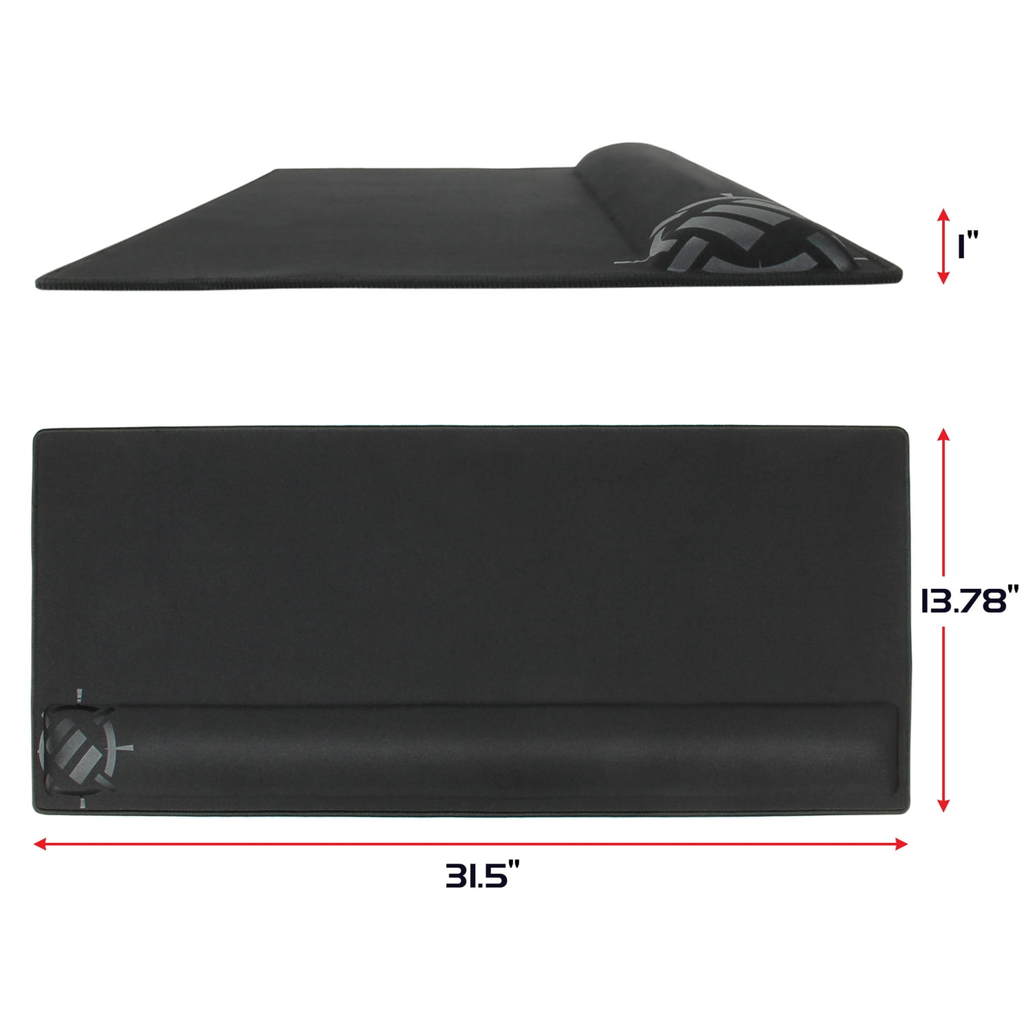 ENHANCE Large Extended Gaming Mouse Pad with Memory Foam Wrist Rest Support (31.5 x 13.78 x 1 inches) - Anti-Fray Stitching & Premium Soft Tracking Mat Surface (Black)