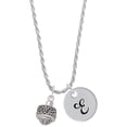thumbnail image 1 of Delight Jewelry Silvertone Celtic Knot Trinity Band Spinner Silvertone Script Initial Disc - E - Charm Necklace, 20"+3", 1 of 4