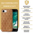 thumbnail image 7 of Case Yard Wooden Case Outside Soft TPU Silicone, Slim Fit Shockproof Wood Protective Phone Cover for Girls Boys Men and Women, Supports Wireless Charging Japanese Pattern Design case for iPhone-SE, 7 of 7