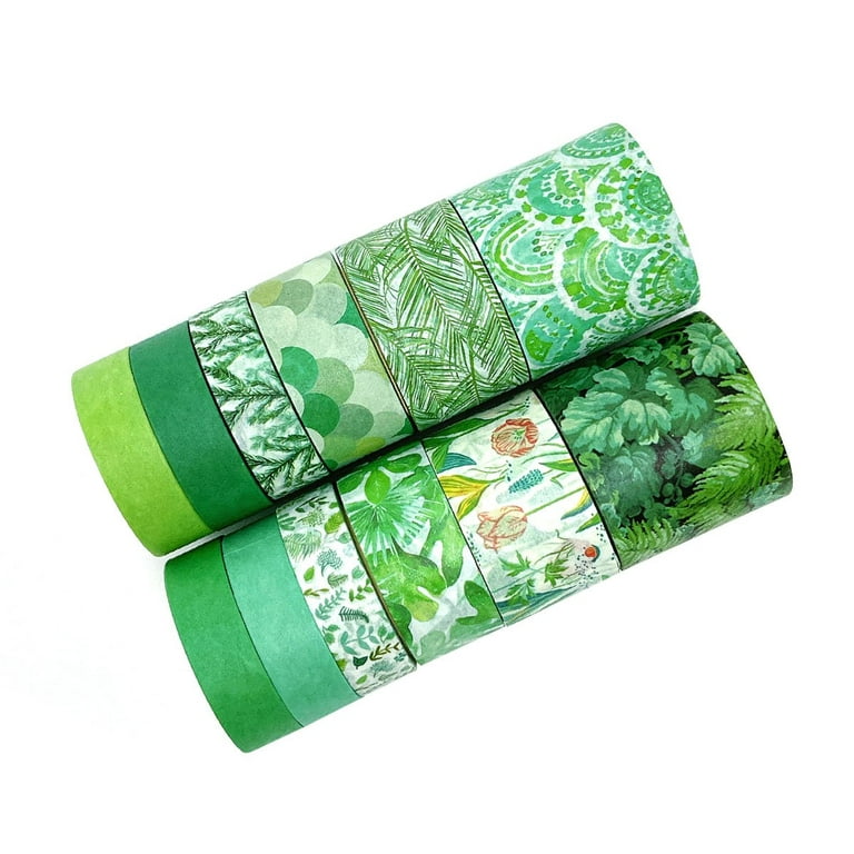 8 Rolls Washi Tape Set, Cute Green Plants Floral Animals, Decorative Tape  for Scrapbooks, Journals, DIY Decor and Craft Aplied (Green)