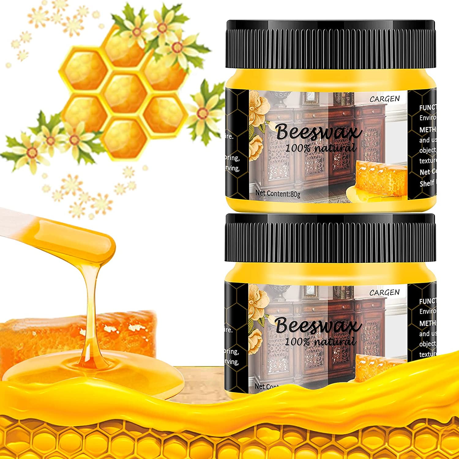CARGEN Beeswax Furniture Polish Wood Seasoning Beeswax for Furniture