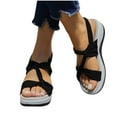thumbnail image 5 of AOOCHASLIY Sandals Ladies Shoes Flat Wedge Heels Women's Casual Sandals With Arch Support, 5 of 5