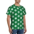 thumbnail image 4 of Yiaed Snowflake Print Mens Short Sleeve Tight Fit T-Shirt, Crewneck Casual Tee-Large, 4 of 5