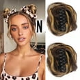 thumbnail image 1 of 2Pcs Mini Claw Clip in Messy Bun Chignon Synthetic Hair Cat Ears Bun Extensions Wig Accessory Ponytail Updo Hair Pieces, 1 of 5