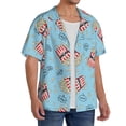 thumbnail image 4 of Xecao offers the I Am A Fan Popcorn for Men's Casual Short-sleeved Shirt, a button-up collared shirt with a pocket, perfect for beach vacations and yacht travel in the Small size., 4 of 7