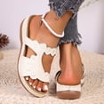 thumbnail image 6 of Sandals for Women Baeitkot Women's Spring Summer Fashionable Casual Versatile Solid Color Open Toe Trendy One-Strap Slippers Wedge Heels Shoes, 6 of 9