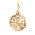 thumbnail image 1 of A Christmas Tree Gold Hollow Plastic Ball Ornament Set 8Pcs For Xmas Tree Home Holiday Decoration, 1 of 7