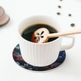 thumbnail image 5 of Lsque Underwater Plant Octopus Pattern 4" Drink Coasters Set of 4, PVC Leather Absorbent Coasters, Table Coaster Set Decorative Coffee Cup Coasters Housewarming Gift -Round Shape, 5 of 6