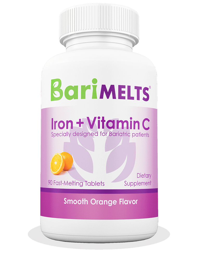BariMelts Iron + Vitamin C, Dissolvable Bariatric Vitamins, Natural